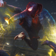 Miles Morales zapping two of his enemies on the cover of Marvel’s Spider-Man: Miles Morales - The Art of the Game.